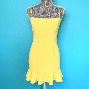 LOVERS + FRIENDS Yellow Teddy Mini Dress